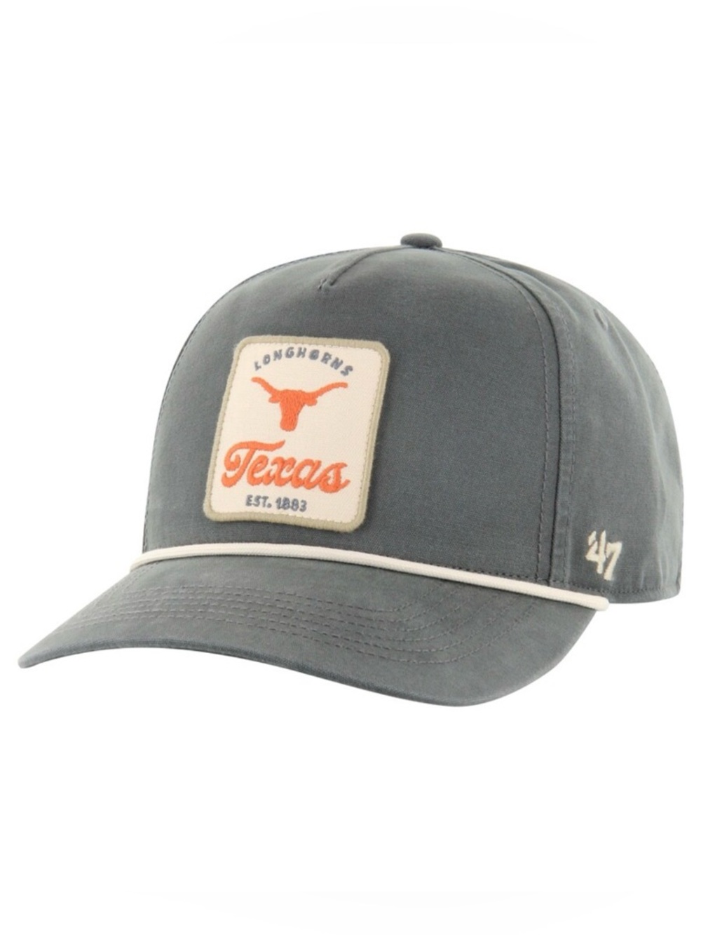 Men's '47 Charcoal Texas Longhorns Pitstop Hitch Rope Adjustable Hat